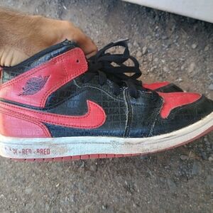 Black And Red Kids Jordan Shoes Pre-owned